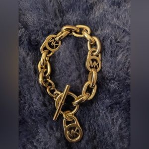 Michael Kors MK gold chain link bracelet.